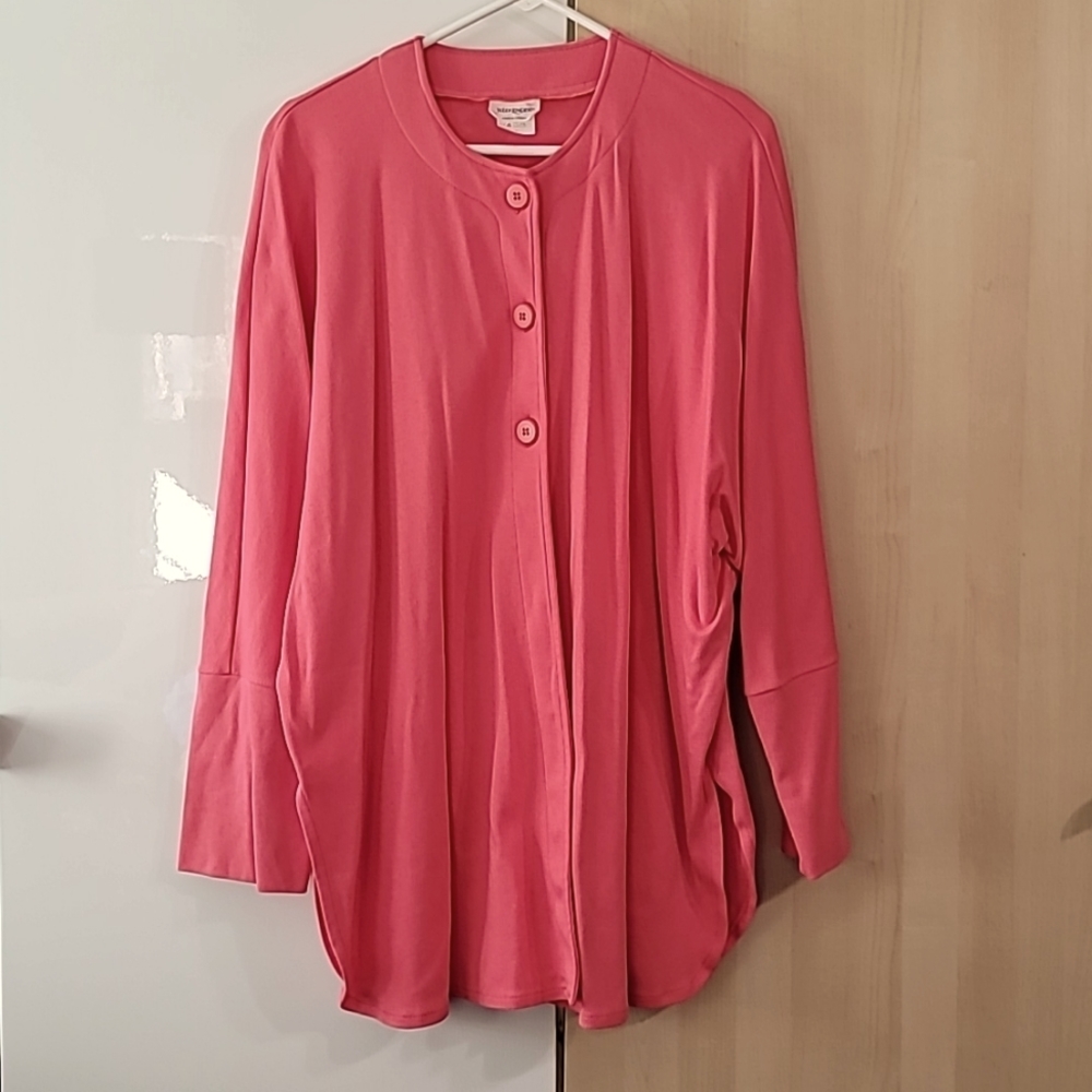 Weekender Coral  Pink Button up‎ Long Style Jacket XL - No size tag